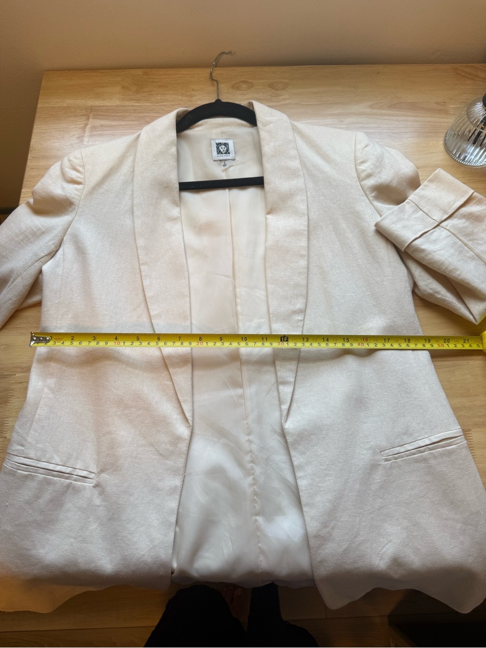 Women's Cream Open-Front Blazer Jacket